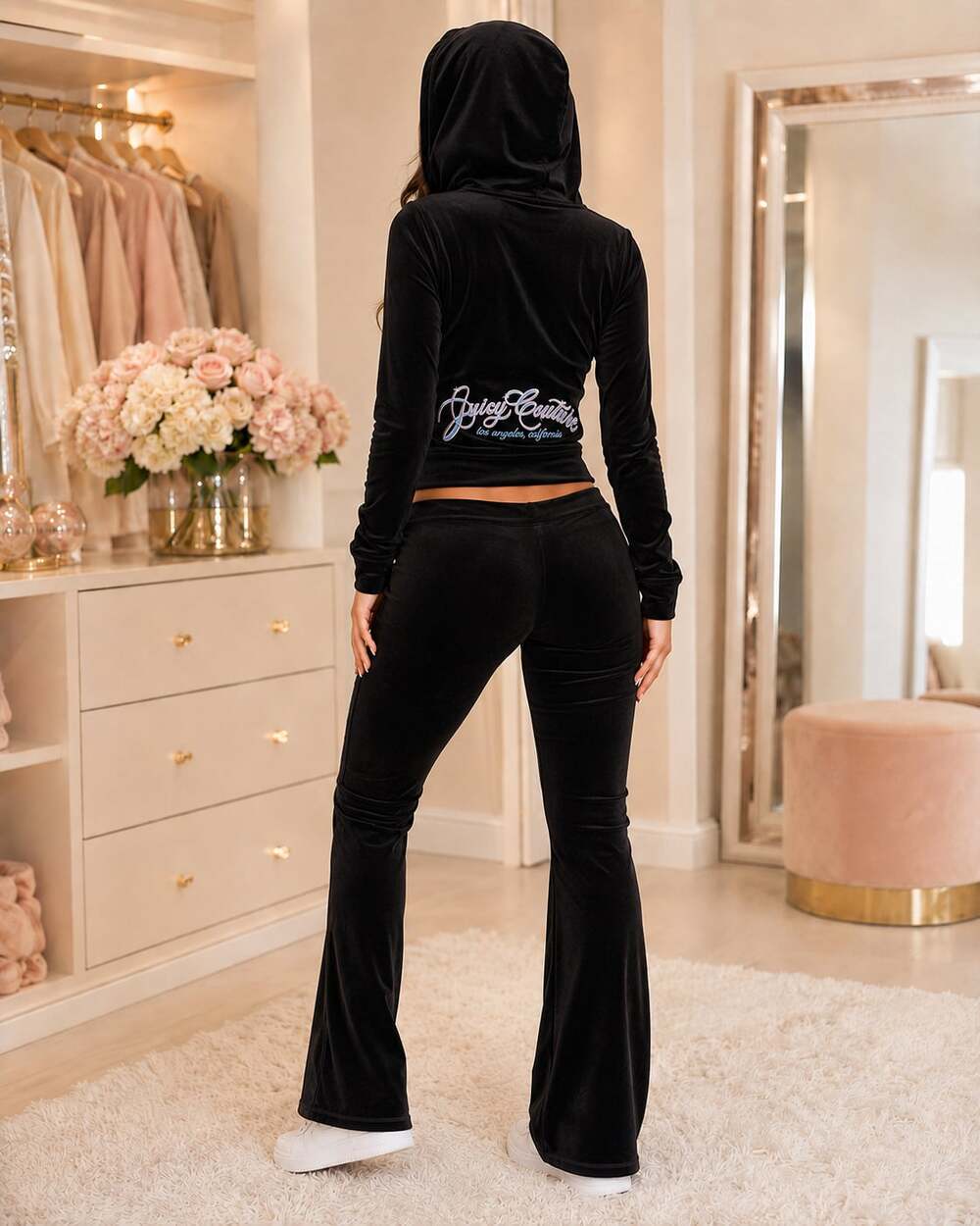 S Juicy Couture Liquorice Breezy Combo Velour Tracksuit Set - Picture 2 of 9